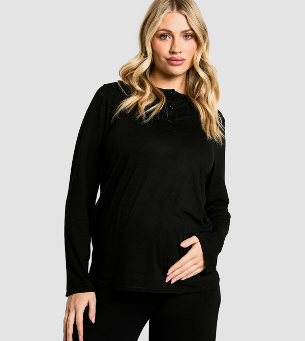 بوهو  ملابس حوامل - أسود ملابس النوم