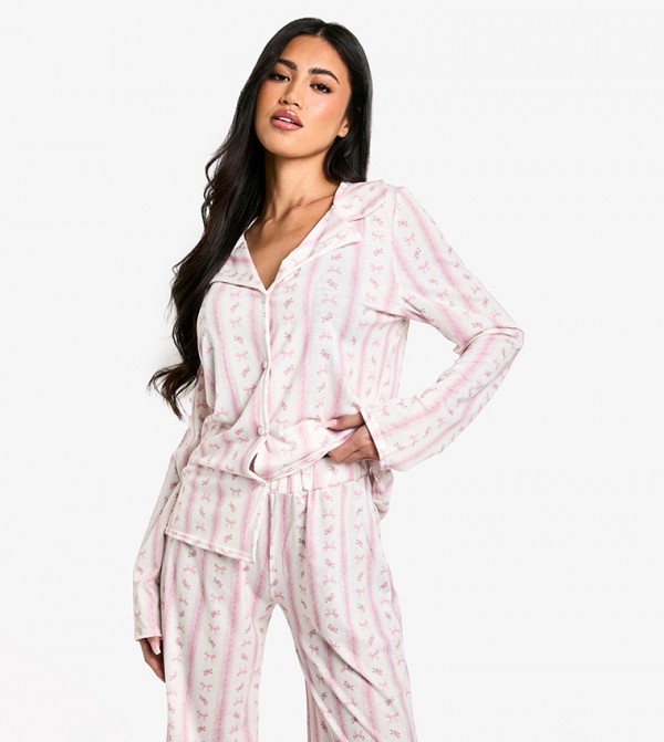 بوهو  ملابس نوم - وردي Pyjama Set