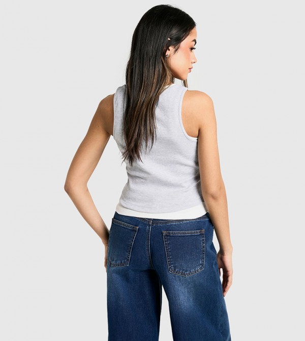 بوهو - أبيض Sleeveless Tops