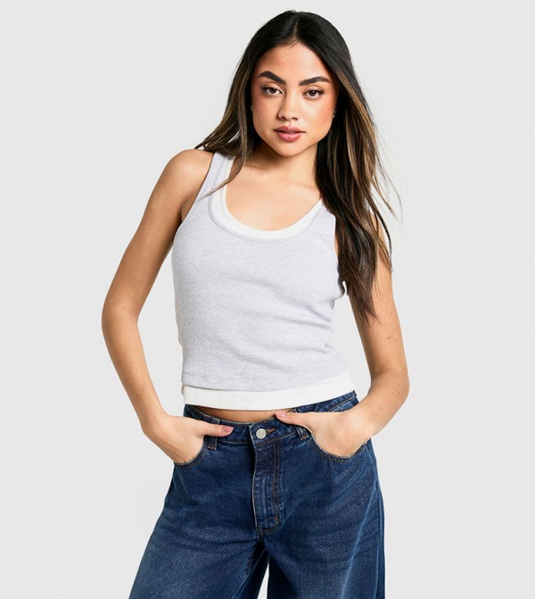 بوهو - أبيض Sleeveless Tops