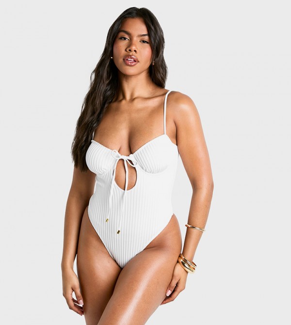 بوهو  بدلات سباحة   - أبيض Swimsuit