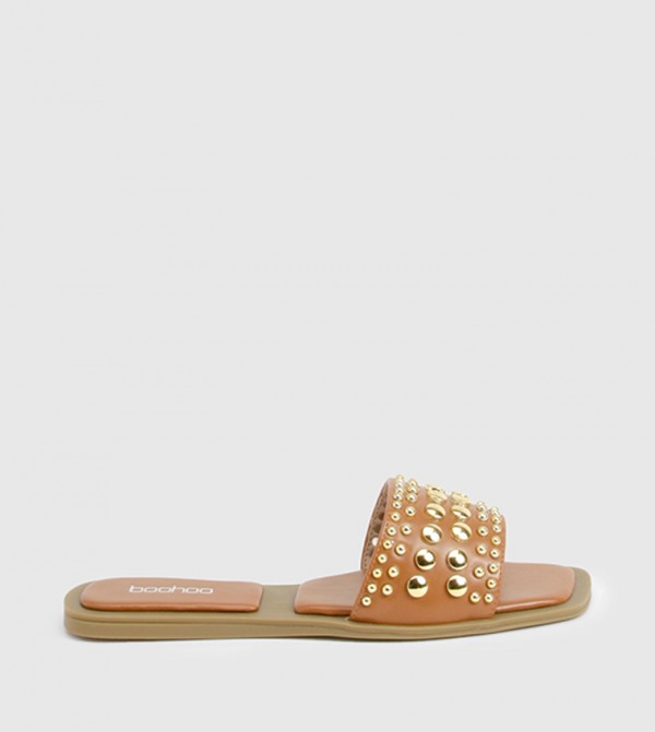 boohoo  pool-party - Tan Flat Sandals