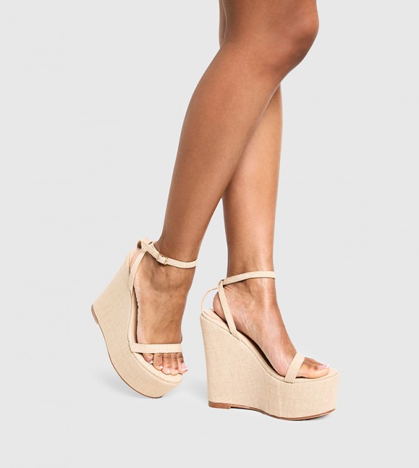 boohoo  Wedges - Beige Wedges
