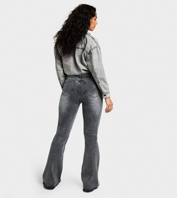 boohoo  Jeans - Grey Bootcut Jeans