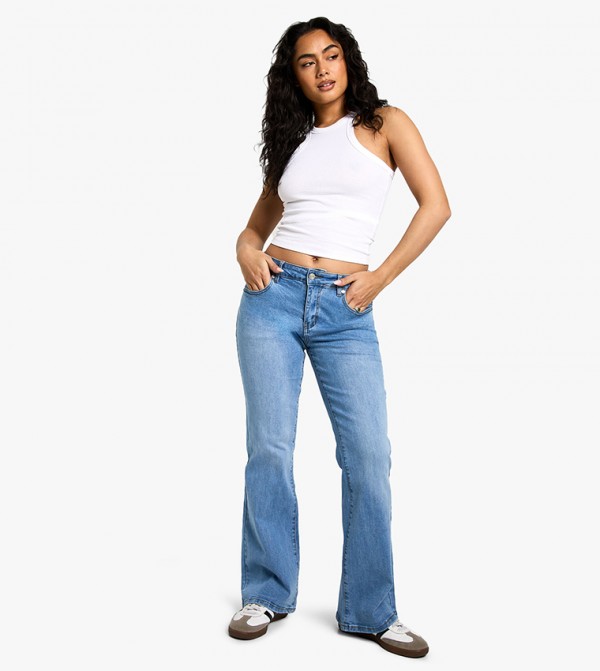boohoo  - Blue Wide Leg Jeans