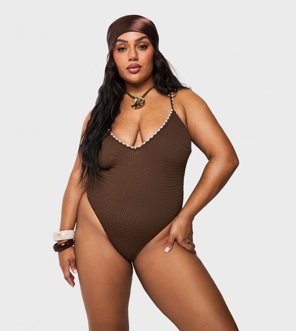 بوهو  ملابس سباحة - بني  Swimsuit
