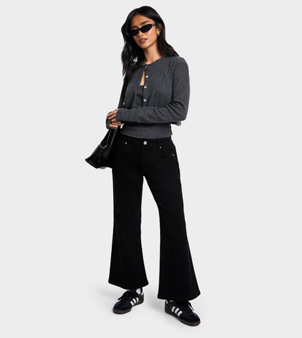 boohoo  Jeans - Black Bootcut Jeans