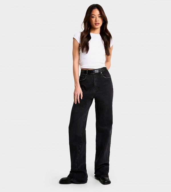 boohoo boohoo - Black Straight Jeans