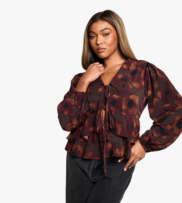 boohoo  Plus Size - Brown Tops