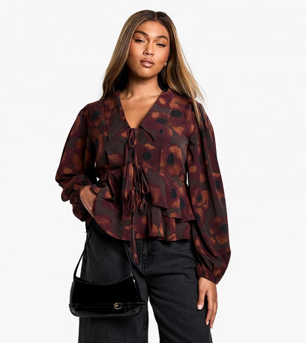 boohoo  Plus Size - Brown Tops