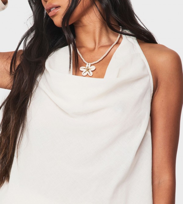 بوهو بوهو - أبيض Sleeveless Tops