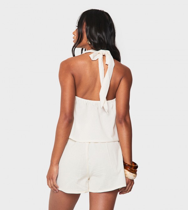 بوهو بوهو - أبيض Sleeveless Tops