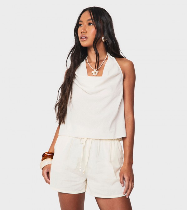 بوهو بوهو - أبيض Sleeveless Tops