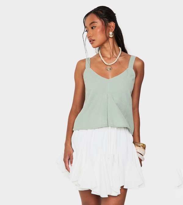 بوهو بوهو - أخضر Cropped Tops