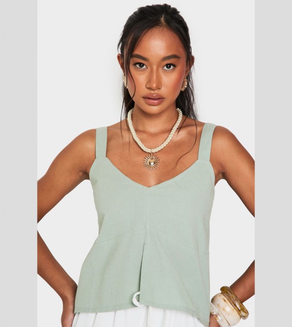 بوهو بوهو - أخضر Cropped Tops