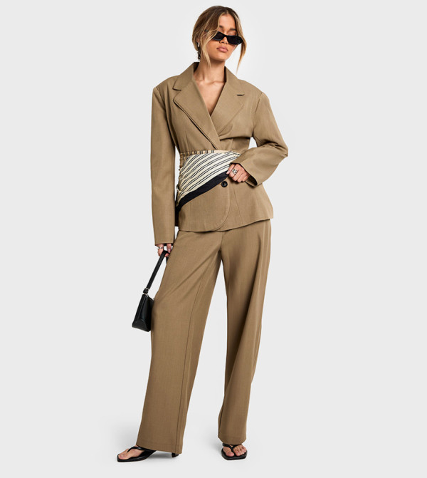 boohoo  Pants & Leggings - MOCHA Casual Pants