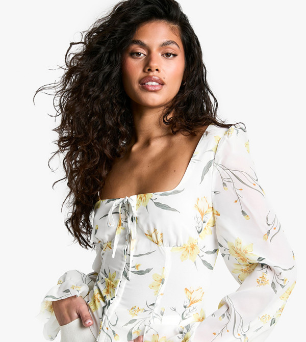 بوهو romantic-styling - أبيض Casual Tops