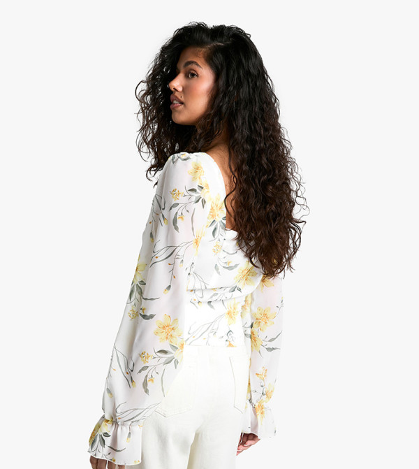 بوهو romantic-styling - أبيض Casual Tops