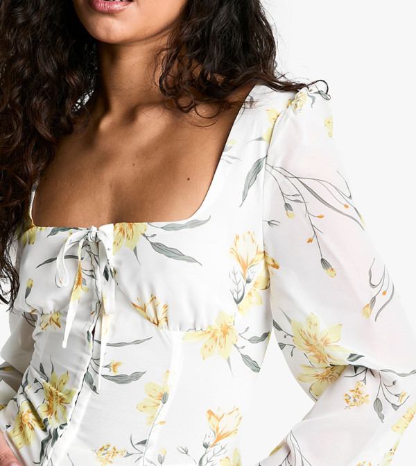 بوهو romantic-styling - أبيض Casual Tops