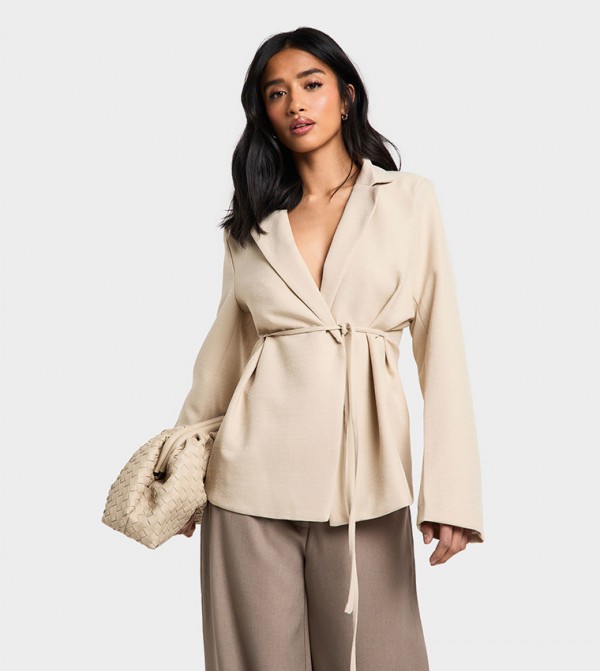 boohoo  Jackets & Coats - Beige Blazers