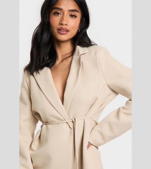 boohoo  Jackets & Coats - Beige Blazers
