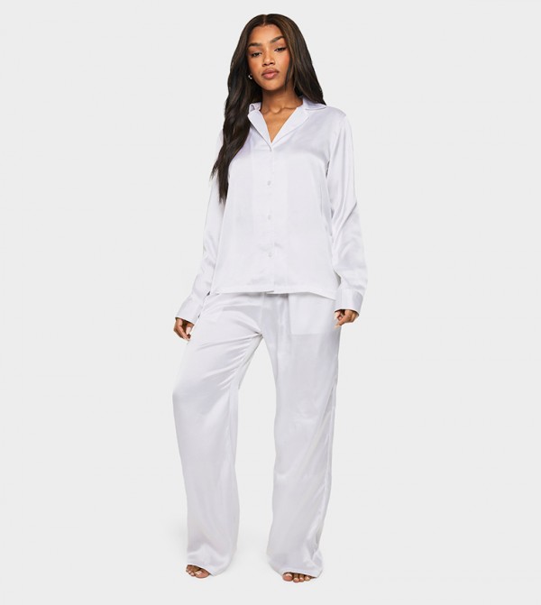 boohoo  Sleepwears & Loungewears - White Pyjama Set