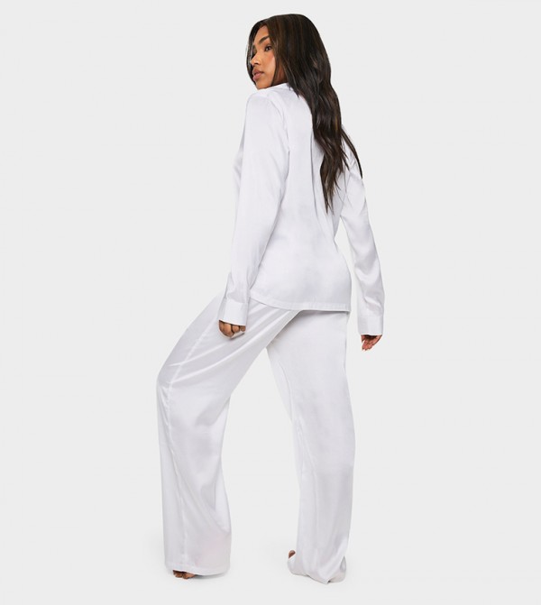 boohoo  Sleepwears & Loungewears - White Pyjama Set