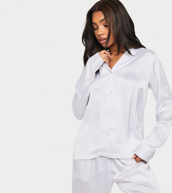 boohoo  Sleepwears & Loungewears - White Pyjama Set