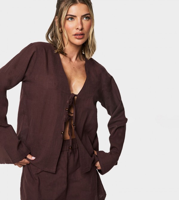 بوهو  ملابس سباحة - بني  Beachwear & Accessories