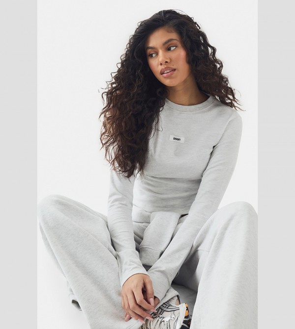 boohoo Long Sleeve T-Shirts - Grey Casual T-Shirts