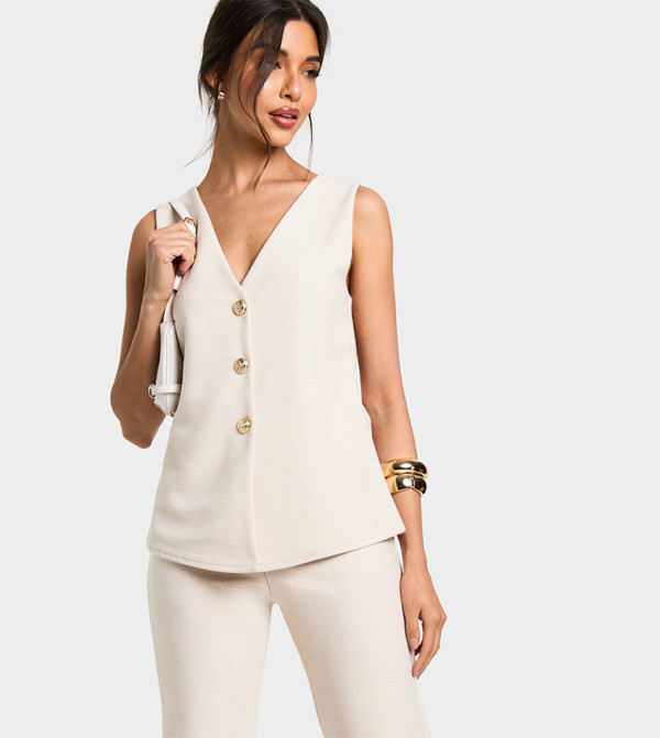 boohoo  Waistcoats - Cream Waistcoats