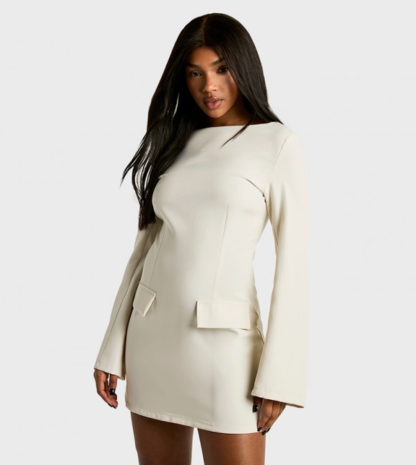 بوهو  فساتين - بيج Mini Dresses