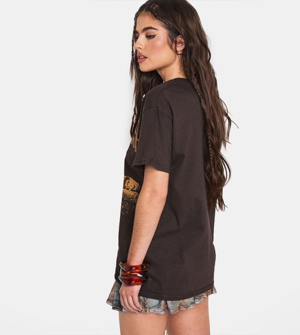 بوهو  - بني  تيشيرتات كاجوال