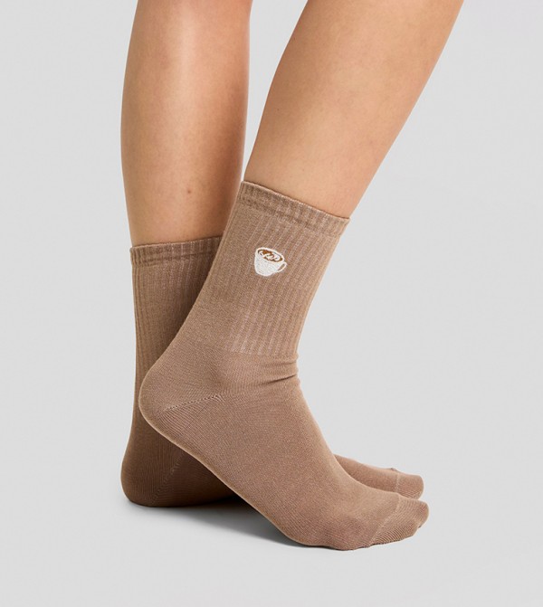 بوهو  جوارب   - بني  Calf Length Socks