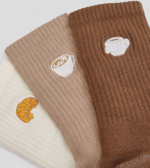 بوهو  جوارب   - بني  Calf Length Socks