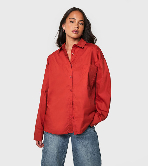 بوهو  uni-b - أحمر داكن قمصان