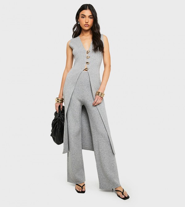boohoo  Co-Ord Set - Grey Co-Ord Set