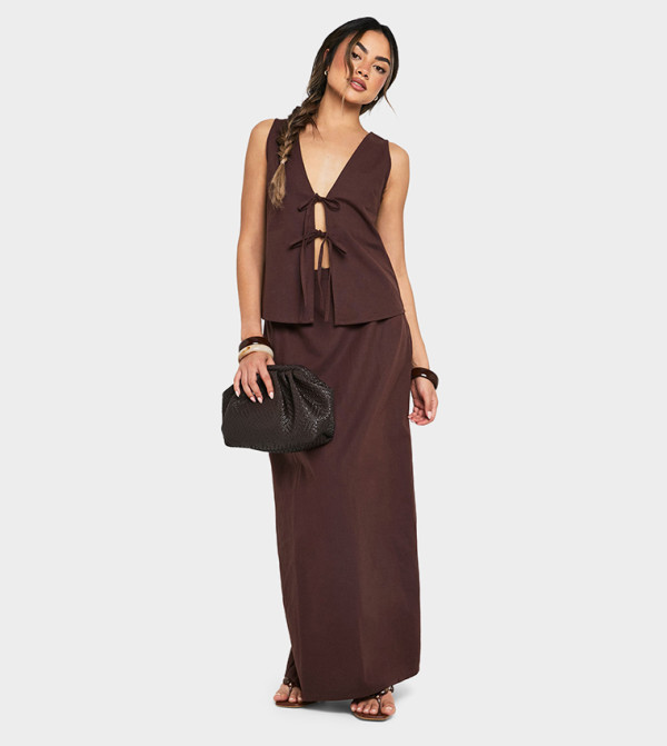 boohoo  Maxi Skirts - Brown Maxi Skirts