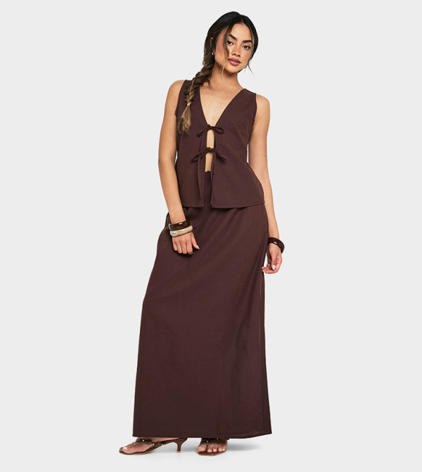 boohoo  Maxi Skirts - Brown Maxi Skirts