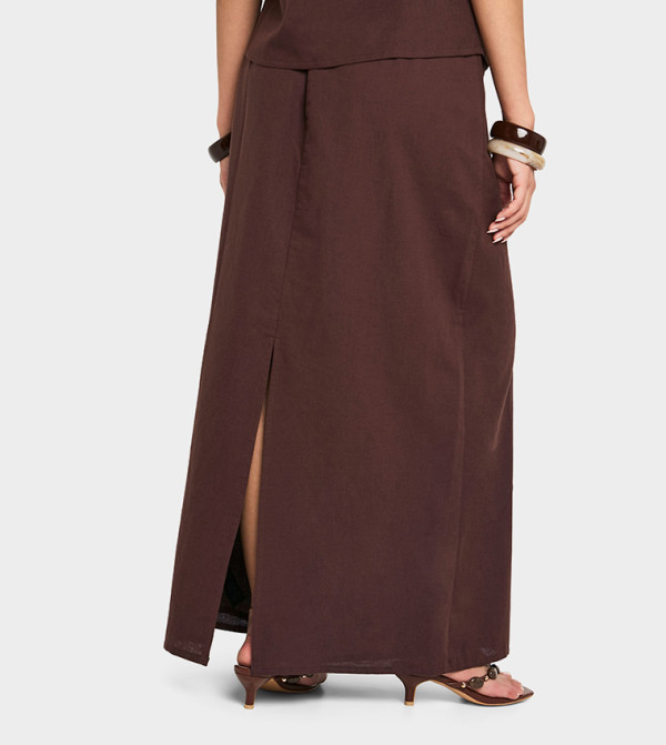boohoo  Maxi Skirts - Brown Maxi Skirts