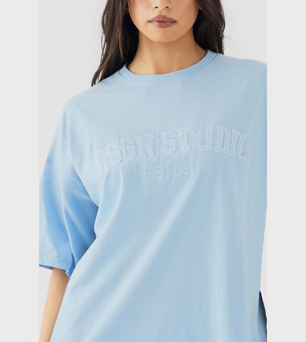 boohoo  T-Shirts - Light Blue Casual T-Shirts