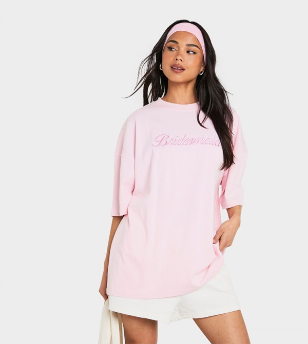 boohoo  T-Shirts - Pink Short Sleeve T-Shirts