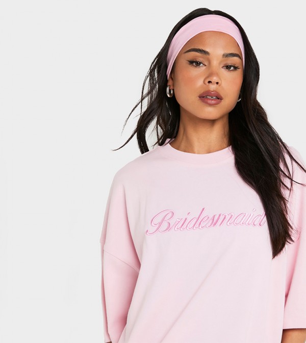 boohoo  T-Shirts - Pink Short Sleeve T-Shirts