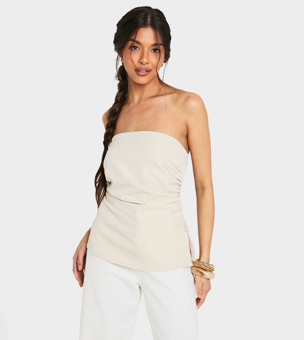 boohoo boohoo - Beige Sleeveless Tops