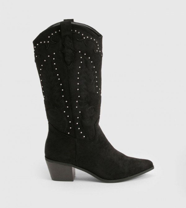 boohoo  Boots - Black Mid Calf Boots