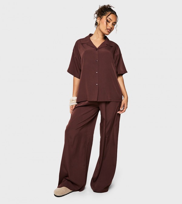 boohoo  Co-Ord Set - Brown Co-Ord Set