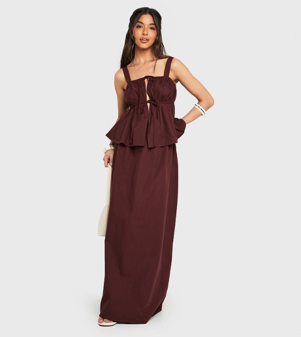 boohoo  Skirts - Brown Maxi Skirts