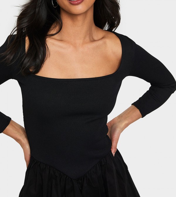بوهو  ملابس - أسود Mini Dresses