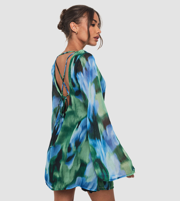 بوهو romantic-styling - أزرق فساتين كاجوال