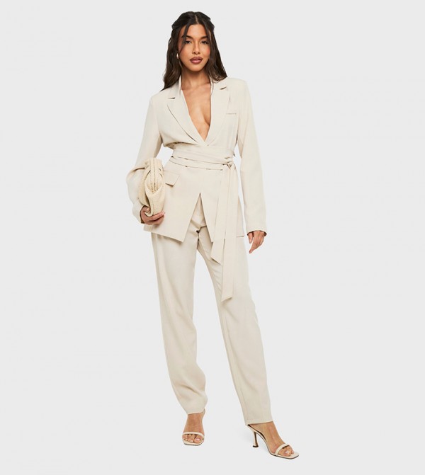 boohoo  Jackets & Coats - Beige Blazers